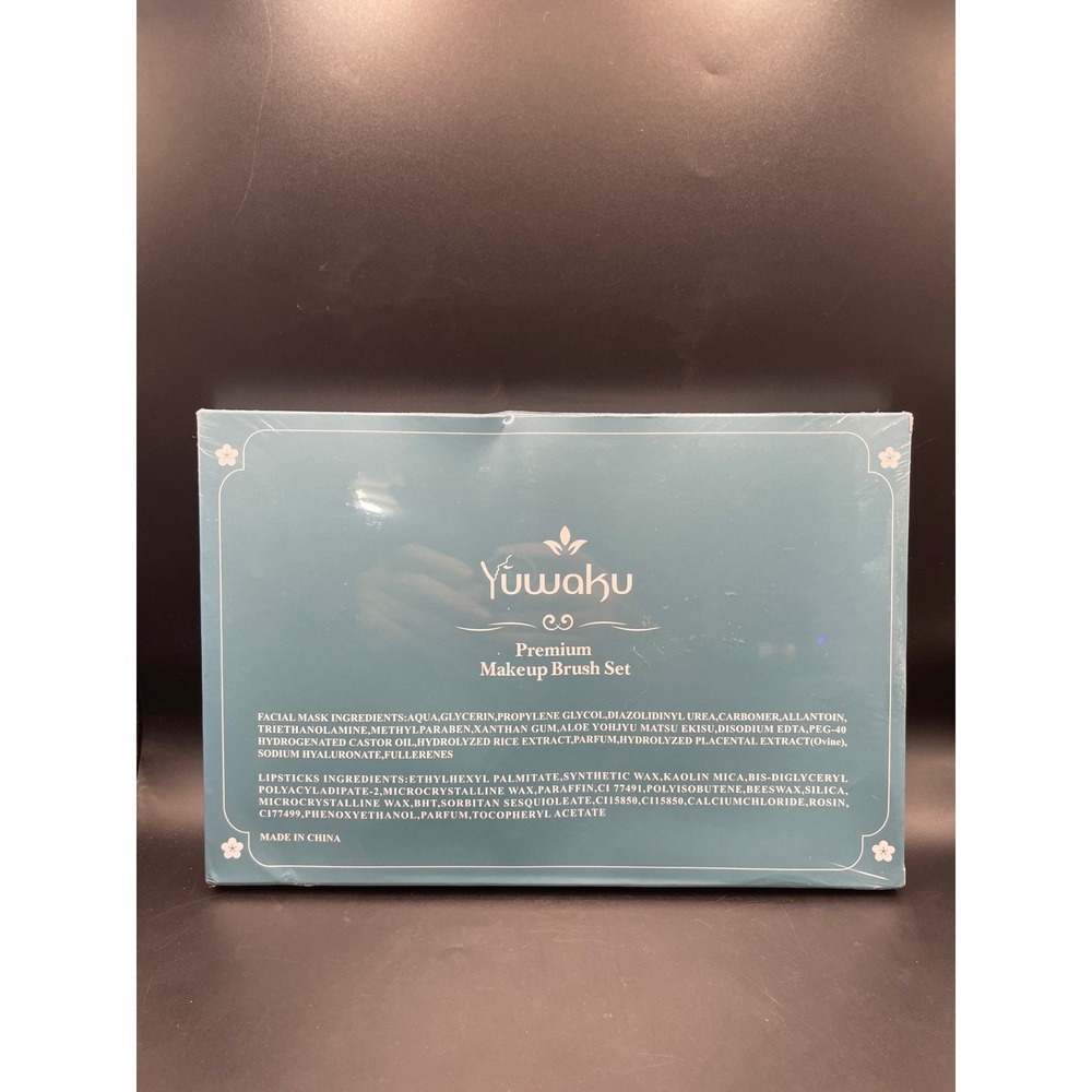 Yuwaku Premium Makeup Brush Set New Sealed Teal Blue Box Beauty Tool Kit Gift